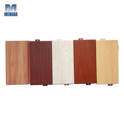 Airports Aluminium Curtain Wall Wood Grain Panel Customized Size