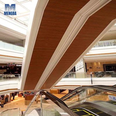 Airports Aluminium Curtain Wall Wood Grain Panel Customized Size