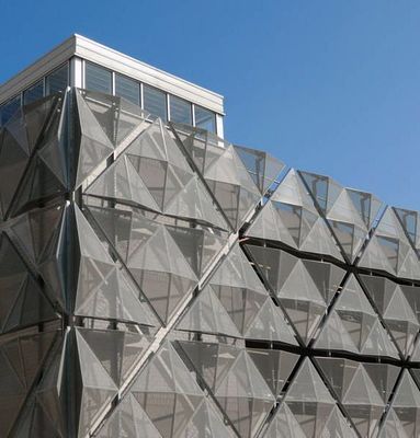 Outdoor Aluminium Curtain Wall Laser Cut Wood Stone Cladding Veneer
