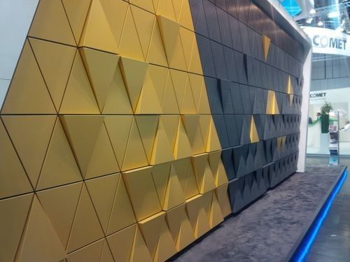 Laser Cut Aluminium Curtain Wall Solid Dibond Grid Corrugated Decoration
