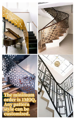 Customized Aluminum Stair Railing Anti Corrosion Spiral Staircase Railing Modern