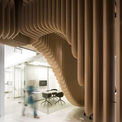 Indoor Aluminium Suspended Ceiling Tiles Solid Wood Printed Wall Covering Tiles