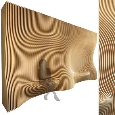 Perforated Mesh Aluminium Ceiling Panel Suspended Felt Strips Linear