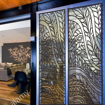 Aluminium Four Panel Room Divider Decorative Modern Divider Screen Portable
