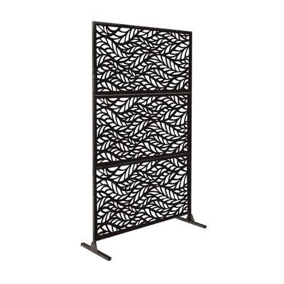 Black Shelf Room Divider Screen Foldable Rectangle Carved Design