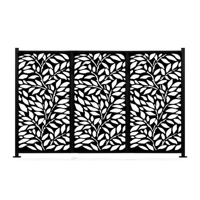 Anodized Black Aluminum Garden Fence Lightweight Waterproof Privacy Fence