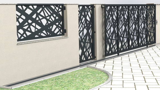OEM Residential Aluminum Fence Panels Fireproof Foldable Trellis Privacy Fence