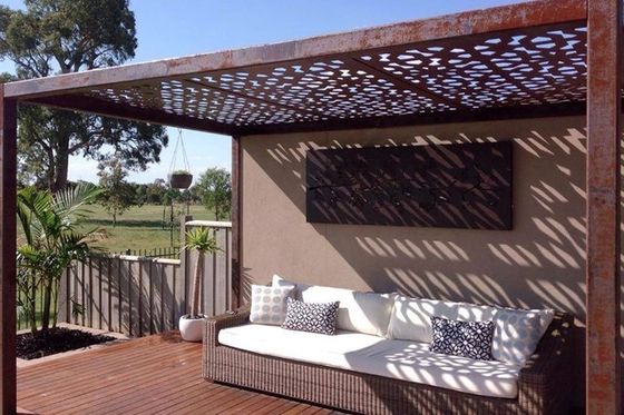 OEM Residential Aluminum Fence Panels Fireproof Foldable Trellis Privacy Fence