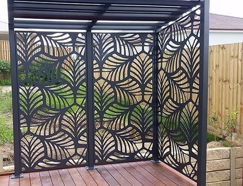 OEM Residential Aluminum Fence Panels Fireproof Foldable Trellis Privacy Fence