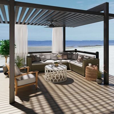 Modern Aluminium Garden Pergola Soundproof Outdoor Aluminum Gazebo Lightweight