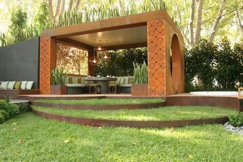 Exterior Custom Modern Aluminum Pergola Lightweight With Adjustable Louvers