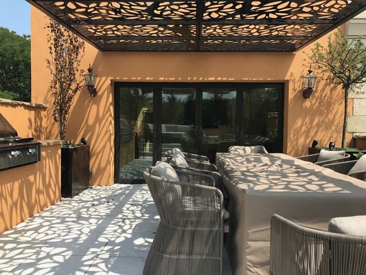 Exterior Custom Modern Aluminum Pergola Lightweight With Adjustable Louvers