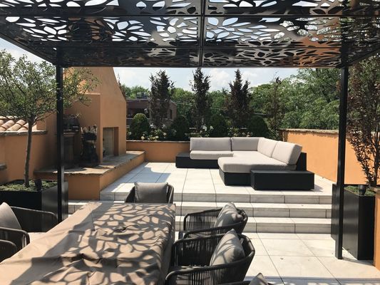 Exterior Custom Modern Aluminum Pergola Lightweight With Adjustable Louvers