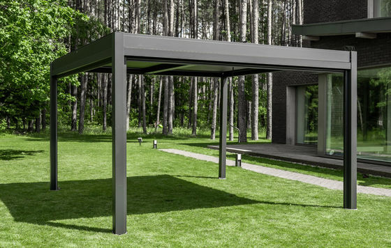 OEM / ODM Modern Aluminum Pergola With Louvered Roof 3x4 3x3