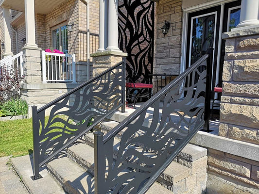 Exterior / Interior Aluminum Stair Railing Heat Insulation Balustrade Handrail