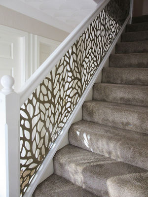 Polished Aluminum Spiral Staircase Outdoor Contemporary Stair Balustrade