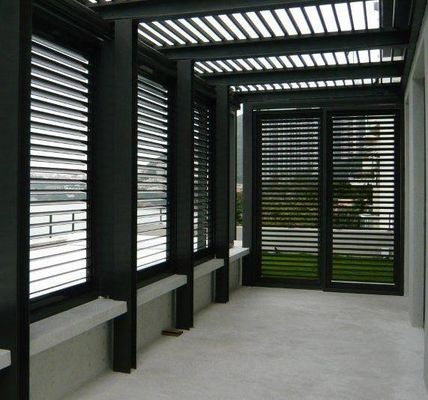 Outdoor Aluminium Vertical Louvers Shutters Frame Exterior Ventilation Grilles