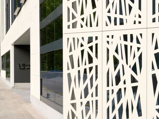 Dibond Solid Aluminium Curtain Wall Grid Corrugated Decoration